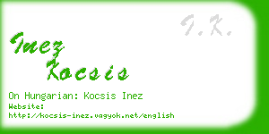 inez kocsis business card